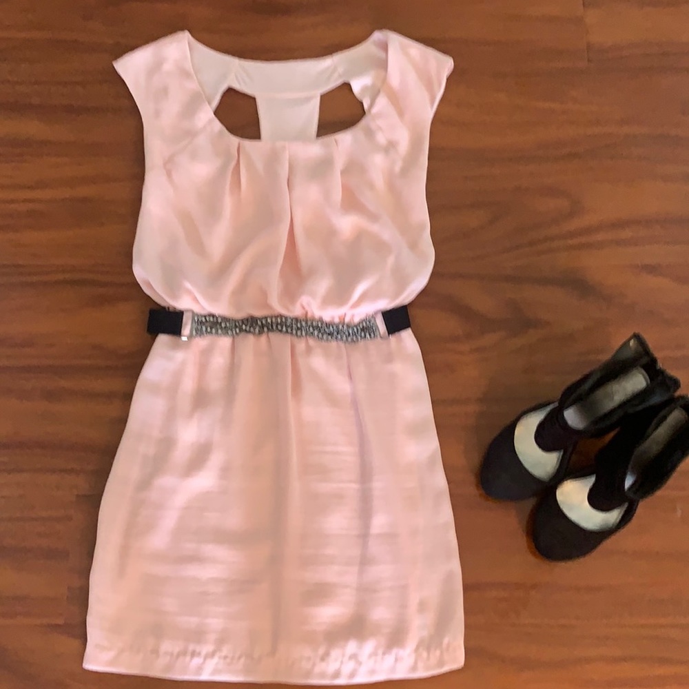 Blush pink cocktail dress
